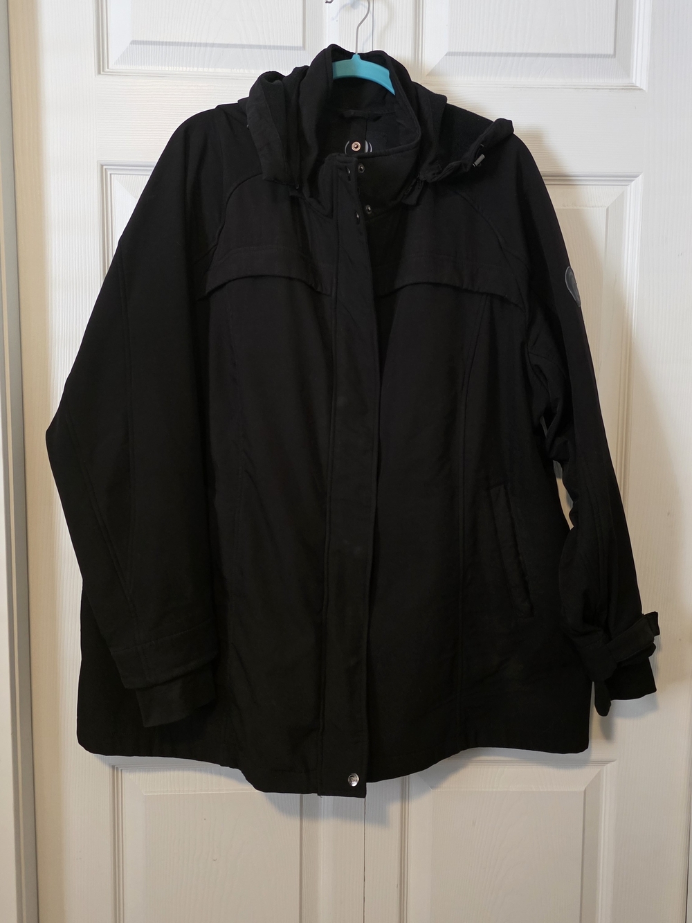Black Women's Hooded Coat - Casual Lightweight Fall/Winter Jacket